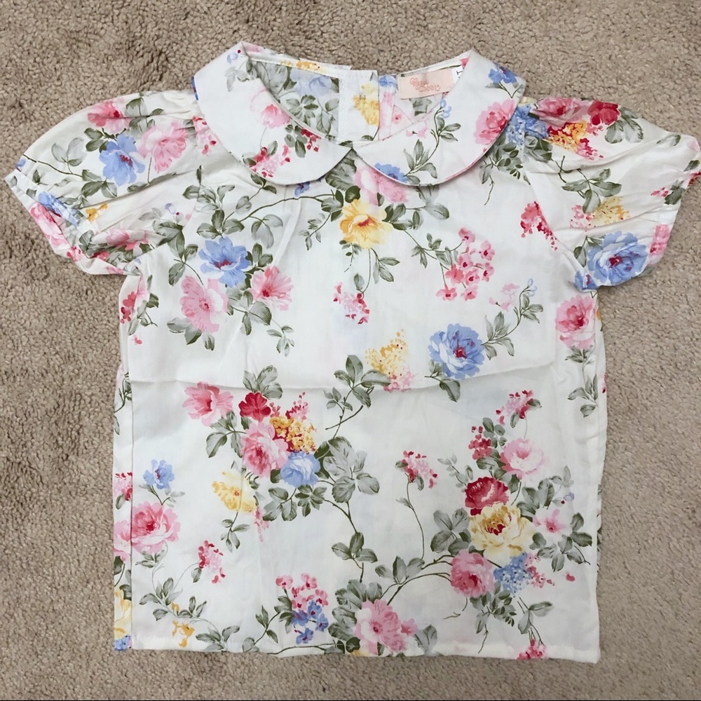 Rosie Cheeks Peter Pan collar shirt 4t NWT